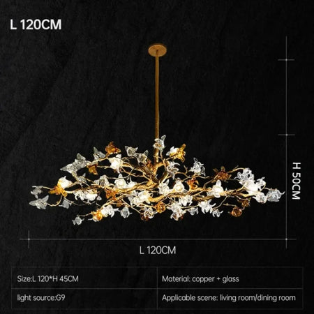 Chandelier - Style Vintage Copper Flower LED Light SW-36210458 - SWEET-LIGHTS