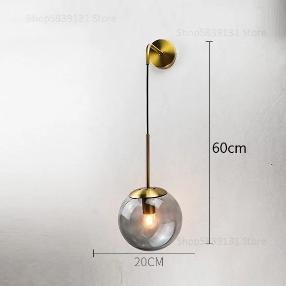 Wall Light - Nordic Modern Vintage Wall Lamps LED Glass Ball Mirror Bedroom Living Room Light Fixtures SW-36210345 - SWEET-LIGHTS