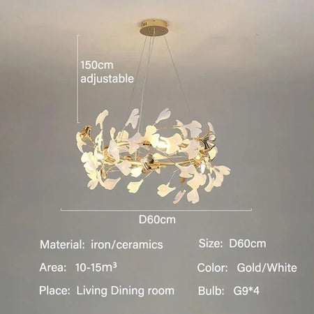 Pendant Light - Modern Luxury Ginkgo LED Chandelier Fixture SW-36210729 - SWEET-LIGHTS