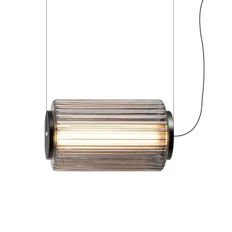 Pendant Light - Restaurant Long Stripe Smoke Gray Glass LED Lamp SW-36210456 - SWEET-LIGHTS