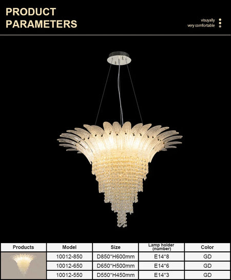 Chandelier - French Designer Crystal Chandelier Adjustable Height SW-36210345 - SWEET-LIGHTS