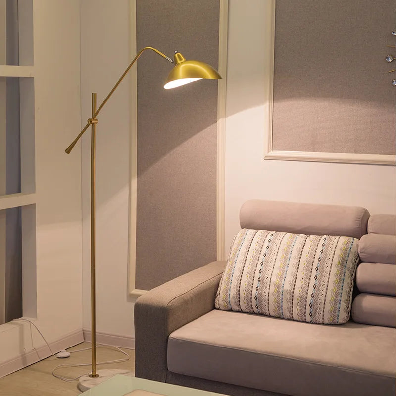 Floor Lamp - Nordic Gold Simple Marble Base Adjustable E27 SW-36210347 - SWEET-LIGHTS