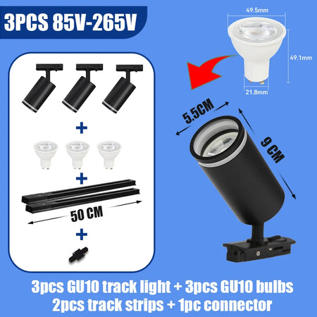 Spotlight - Led GU10 Track Light Rail Ceiling Spot Fixture SW-36210897 - SWEET-LIGHTS