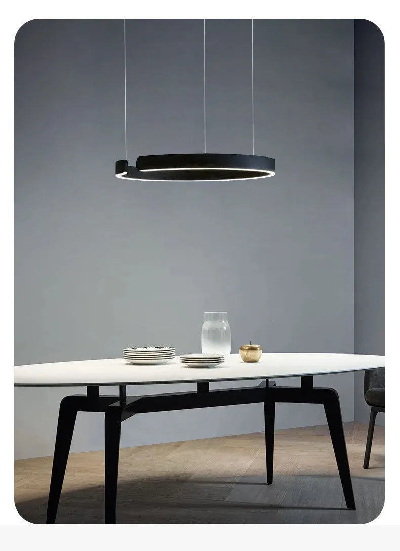Pendant Light - Nordic Ring Led Pendant Lamps Dimmable Black Gold Home Decor Fixture SW-36210345 - SWEET-LIGHTS