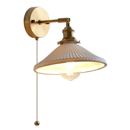 Wall Light - Modern White Ceramic Wall Mounted Lamps for Hotel Bedroom Bedside Pull Switch Sconce Nordic Hallway Aisle SW-36210458 - SWEET-LIGHTS