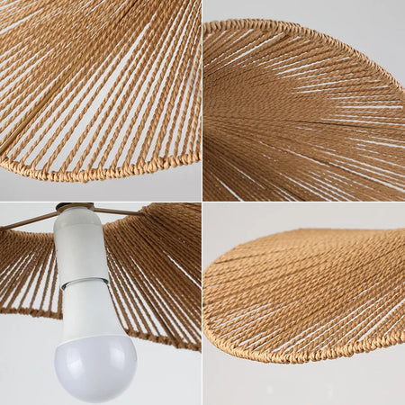 Pendant Light - Boho Rattan Pendant Light Fixture Vintage Farmhouse E27 Hand Woven Hemp Rope Hanging Chandelier SW-36210739 - SWEET-LIGHTS