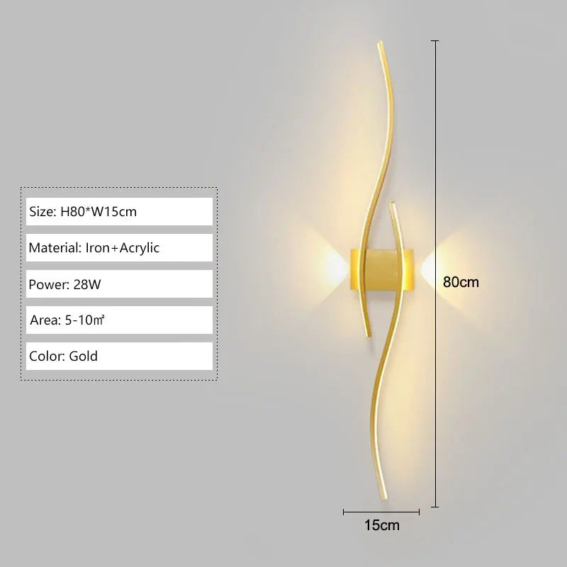 Wall Light - Indoor LED Wall Lamps for Bedroom Black Gold SW-36210458 - SWEET-LIGHTS