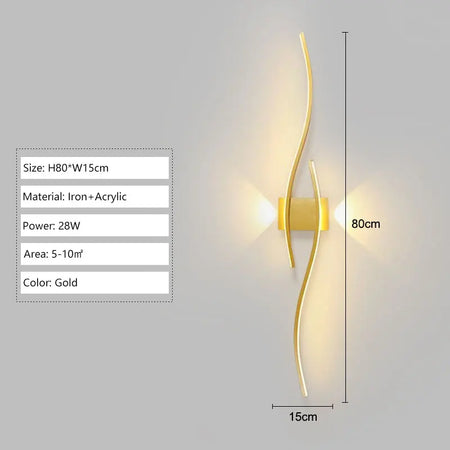 Wall Light - Indoor LED Wall Lamps for Bedroom Black Gold SW-36210458 - SWEET-LIGHTS