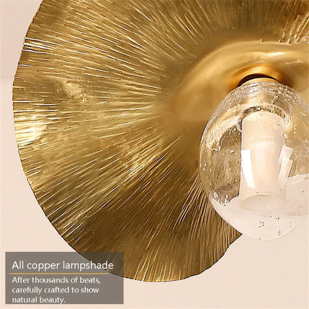 Pendant Light - Lotus Leaf Minimalist Hammered Brass Lamp SW-36210345 - SWEET-LIGHTS