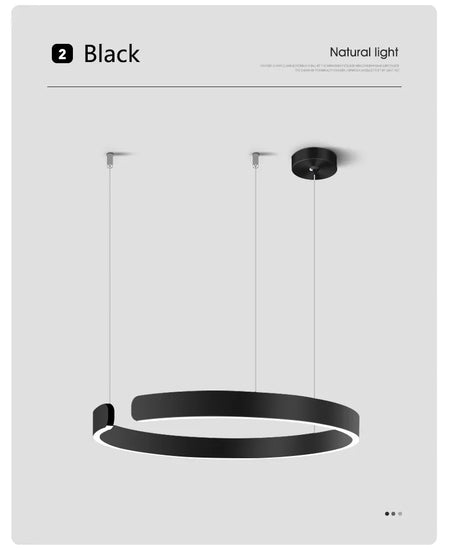 Pendant Light - Nordic Ring Led Pendant Lamps Dimmable Black Gold Home Decor Fixture SW-36210345 - SWEET-LIGHTS