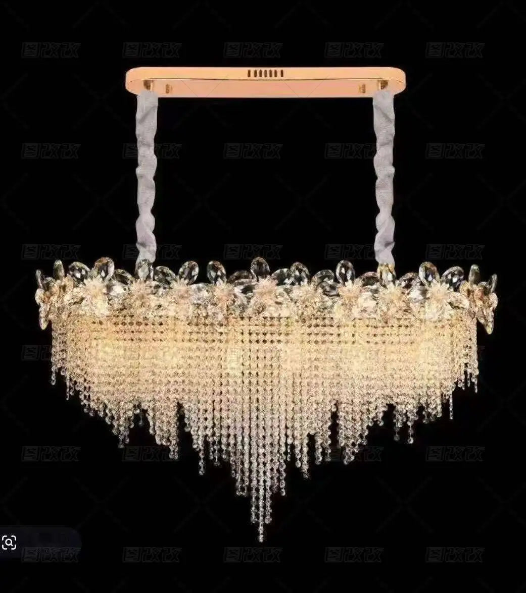 Chandelier - Modern Flower Crystal Tassel Ceiling Pendant Lights SW-36210347 - SWEET-LIGHTS