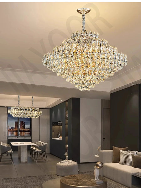 Chandelier - Luxury Crystal Big Chandeliers for Living Room Decor Modern Art Designer Luminaire Hight Ceiling Pendant Home Lamps Hall SW-36210927 - SWEET-LIGHTS