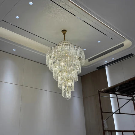 Chandelier - Villa Hollow Duplex Crystal Pendant Light Luxury SW-36210457 - SWEET-LIGHTS