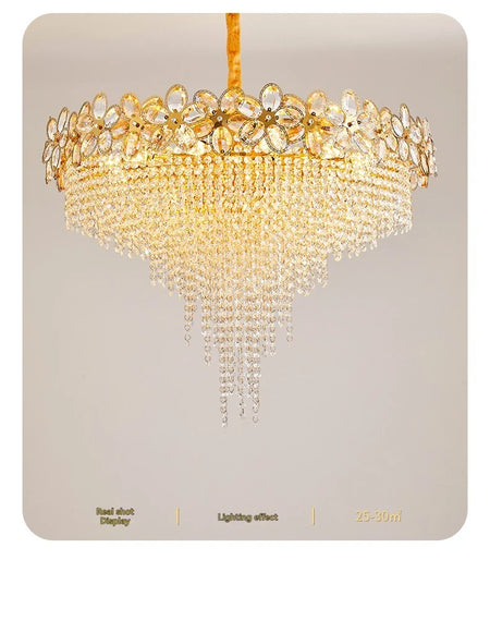 Chandelier - Modern Flower Crystal Tassel Ceiling Pendant Lights SW-36210347 - SWEET-LIGHTS