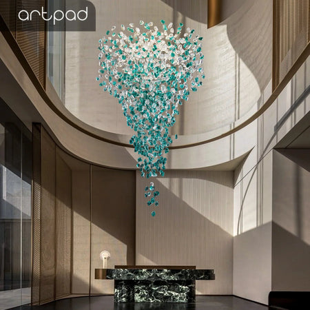 Chandelier - Luxury Large Green Crystal Stone for Lobby Staircase LED SW-36210347 - SWEET-LIGHTS