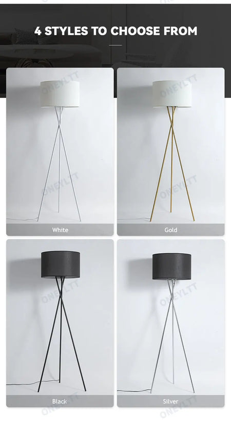 Floor Lamp - Scandinavian Fabric Led Tripod Design Light SW-36210347 - SWEET-LIGHTS
