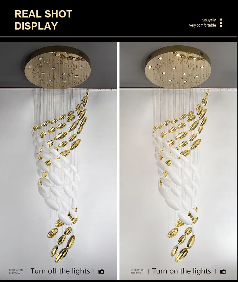 Chandelier - Luxury Lustre Bowl Hanging Chandelier Golden Dragon Egg SW-36210678 - SWEET-LIGHTS