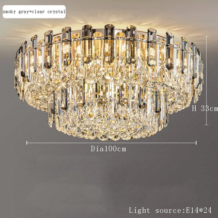 Chandelier - Modern Luxury Clear Amber Crystal Ceiling Lamp Elegant LED Lighting SW-36210234 - SWEET-LIGHTS