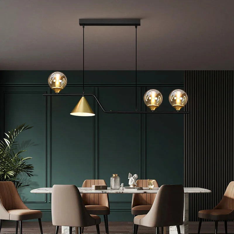 Pendant Light - Nordic Black LED Chandelier E14 Glass Ball SW-36210374 - SWEET-LIGHTS