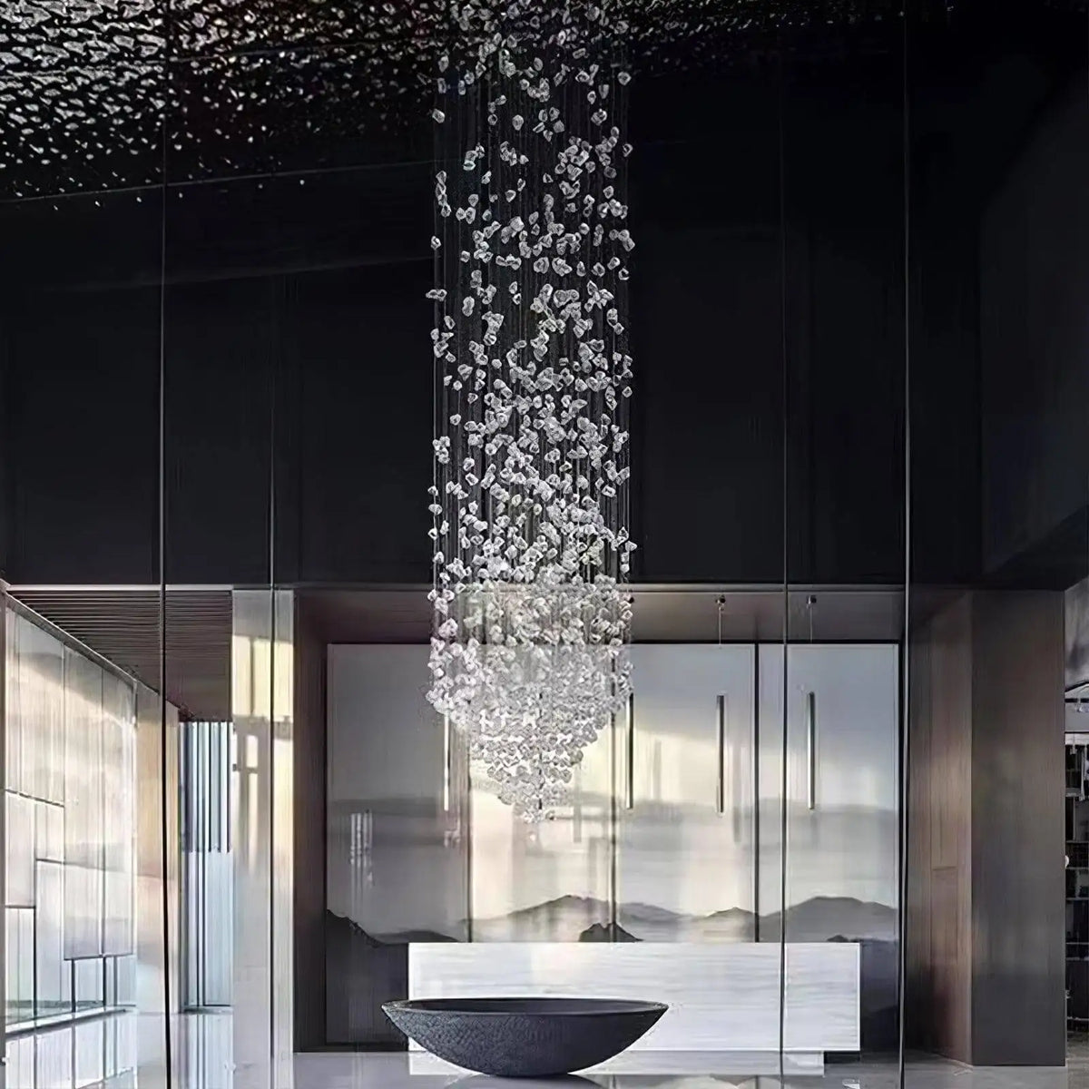 Chandelier - Luxury Large Green Crystal Stone for Lobby Staircase LED SW-36210347 - SWEET-LIGHTS