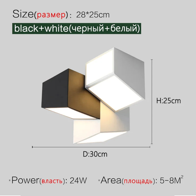 Ceiling Light - Modern Minimalist Geometric Black and White Lamp SW-36214012 - SWEET-LIGHTS