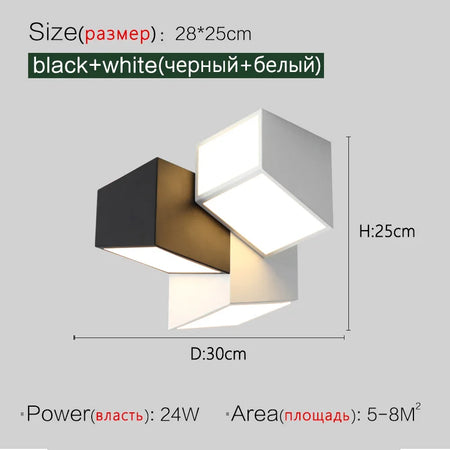 Ceiling Light - Modern Minimalist Geometric Black and White Lamp SW-36214012 - SWEET-LIGHTS