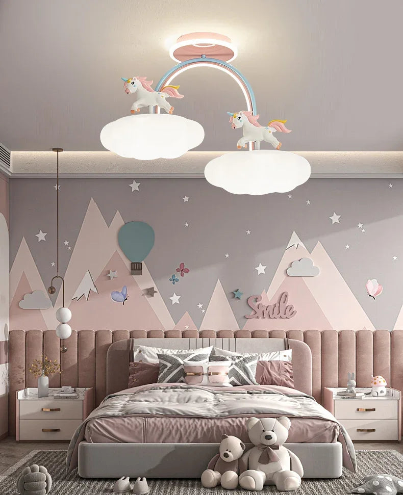 Children Lighting - Nordic Child Unicorn Ceiling Light Dimmable for Girl Bedroom Nursery Home Decor SW-36210458 - SWEET-LIGHTS