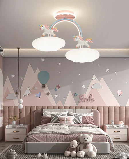 Children Lighting - Nordic Child Unicorn Ceiling Light Dimmable for Girl Bedroom Nursery Home Decor SW-36210458 - SWEET-LIGHTS