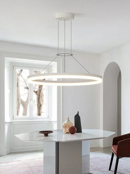 Pendant Light - Modern Minimalist Led Pendant Lamp For Living Room Bedroom Dining Kitchen Black Ring Chandelier SW-36210347 - SWEET-LIGHTS