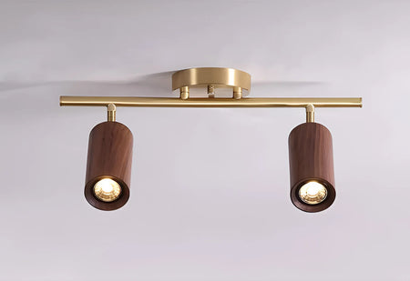 Spotlight - Walnut Wood Brass Spotlight Ceiling Light Fixture for Living Room, Dining Room, Kitchen Island, Corridor, Bedroom SW-36210436 - SWEET-LIGHTS