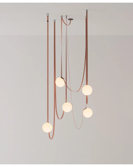 Pendant Light - Nordic Leather Chandelier LED Lamps for Duplex SW-36210345 - SWEET-LIGHTS