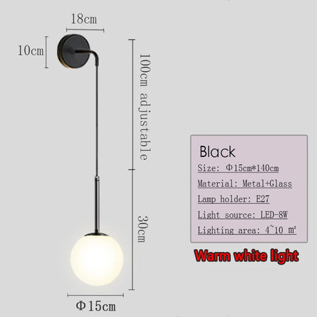 Wall Light - Nordic 2.4G Remote Control Dimming Black/Gold Lamp SW-36210345 - SWEET-LIGHTS