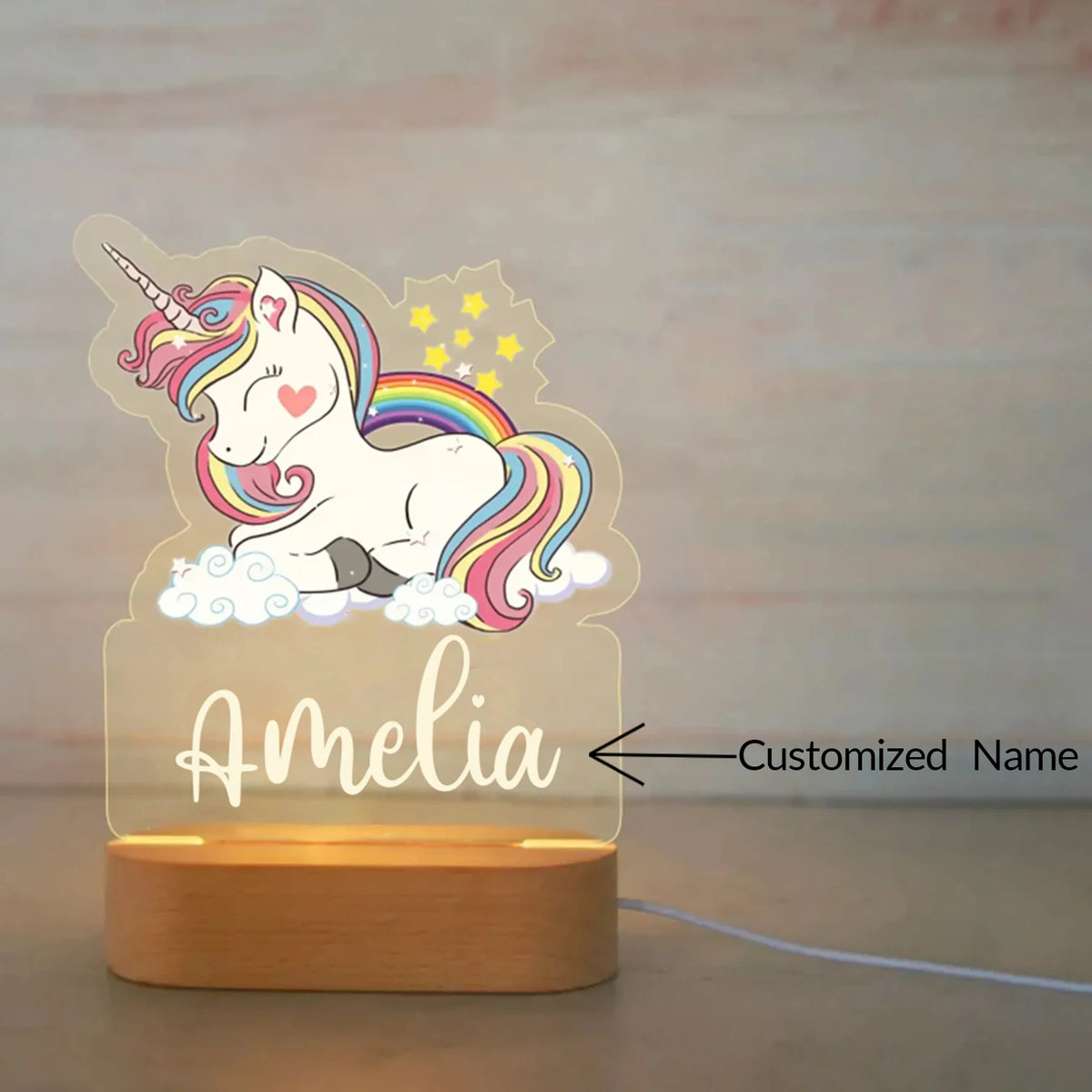 Children Lighting - Personalized Animal Night Light Custom Name Acrylic Lamp for Kids Bedroom SW-36210346 - SWEET-LIGHTS