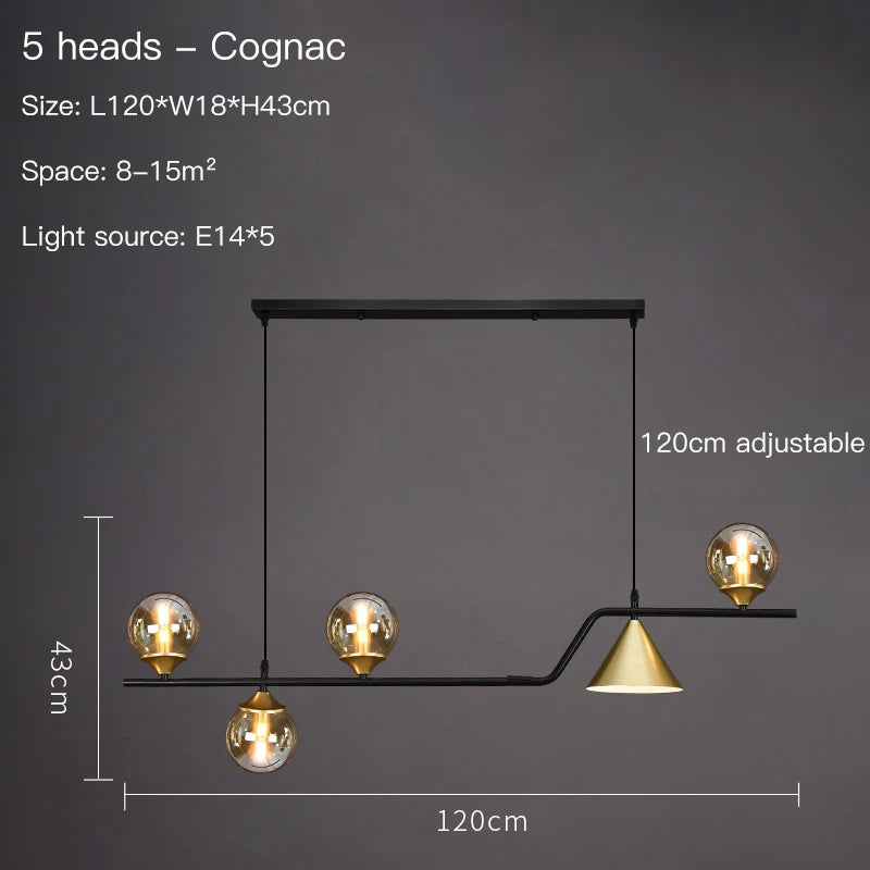 Pendant Light - Nordic Black LED Chandelier E14 Glass Ball SW-36210374 - SWEET-LIGHTS