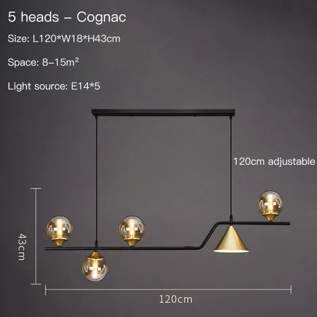 Pendant Light - Nordic Black LED Chandelier E14 Glass Ball SW-36210374 - SWEET-LIGHTS