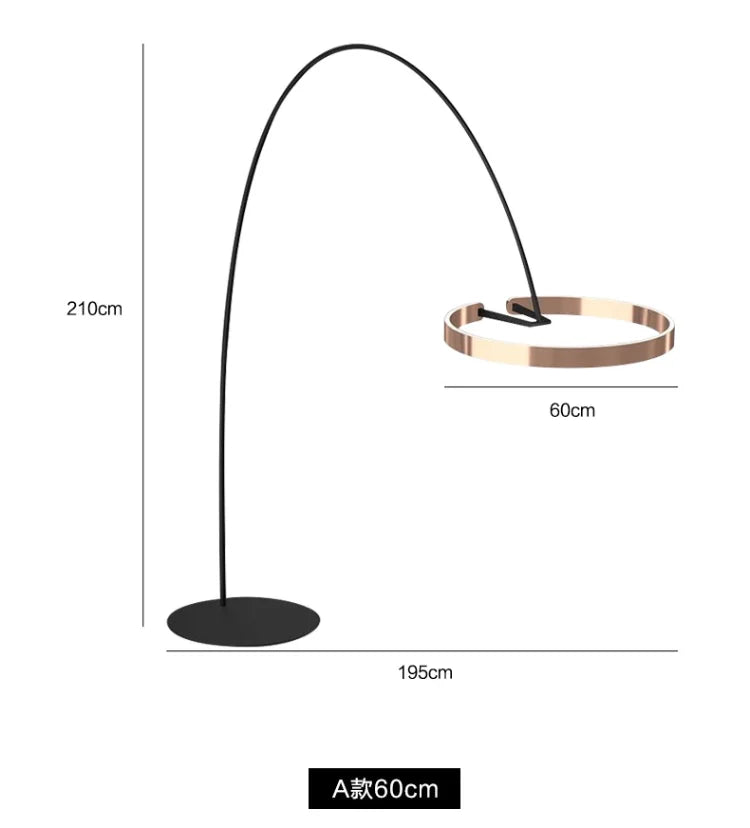Floor Lamp - Italian Arc Gold Black LED Fishing Ring Light SW-36210829 - SWEET-LIGHTS