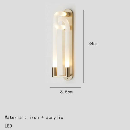 Wall Light - Nordic Art Design LED Wall Lights Gold Black Metal White Acrylic Tube Home Deco Wall Decor SW-36210478 - SWEET-LIGHTS