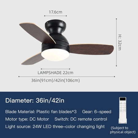 Fans - 36 42 Inch Ceiling Fan with Remote Control and Dimming SW-36210478 - SWEET-LIGHTS