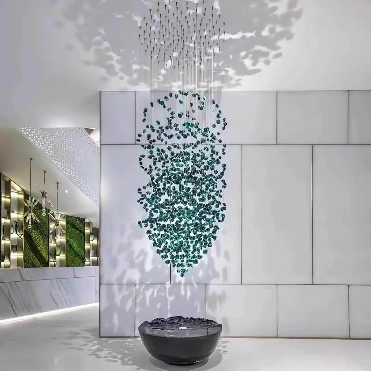 Chandelier - Luxury Large Green Crystal Stone for Lobby Staircase LED SW-36210347 - SWEET-LIGHTS