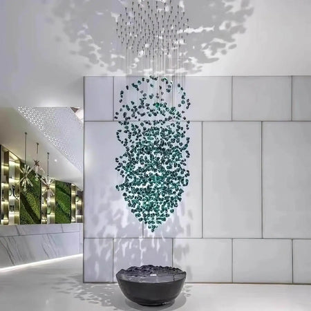 Chandelier - Luxury Large Green Crystal Stone for Lobby Staircase LED SW-36210347 - SWEET-LIGHTS