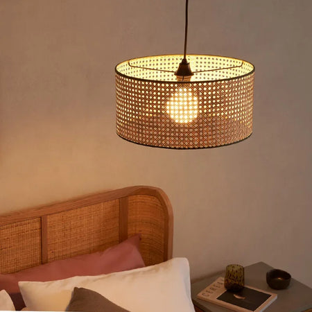 Lampshade - Rattan Hanging Lamp Shade Handwoven Drum Light SW-36210457 - SWEET-LIGHTS