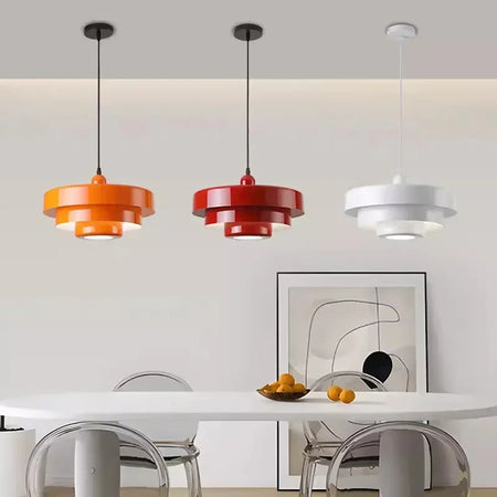 Pendant Light - Nordic LED Macaron Fixture Carbon Steel White Dark Green Orange for Restaurant Living Rooms SW-36210724 - SWEET-LIGHTS
