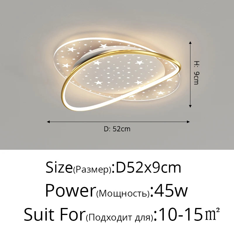 Ceiling Light - New Modern LED Black/Gold with Remote Control SW-36210678 - SWEET-LIGHTS