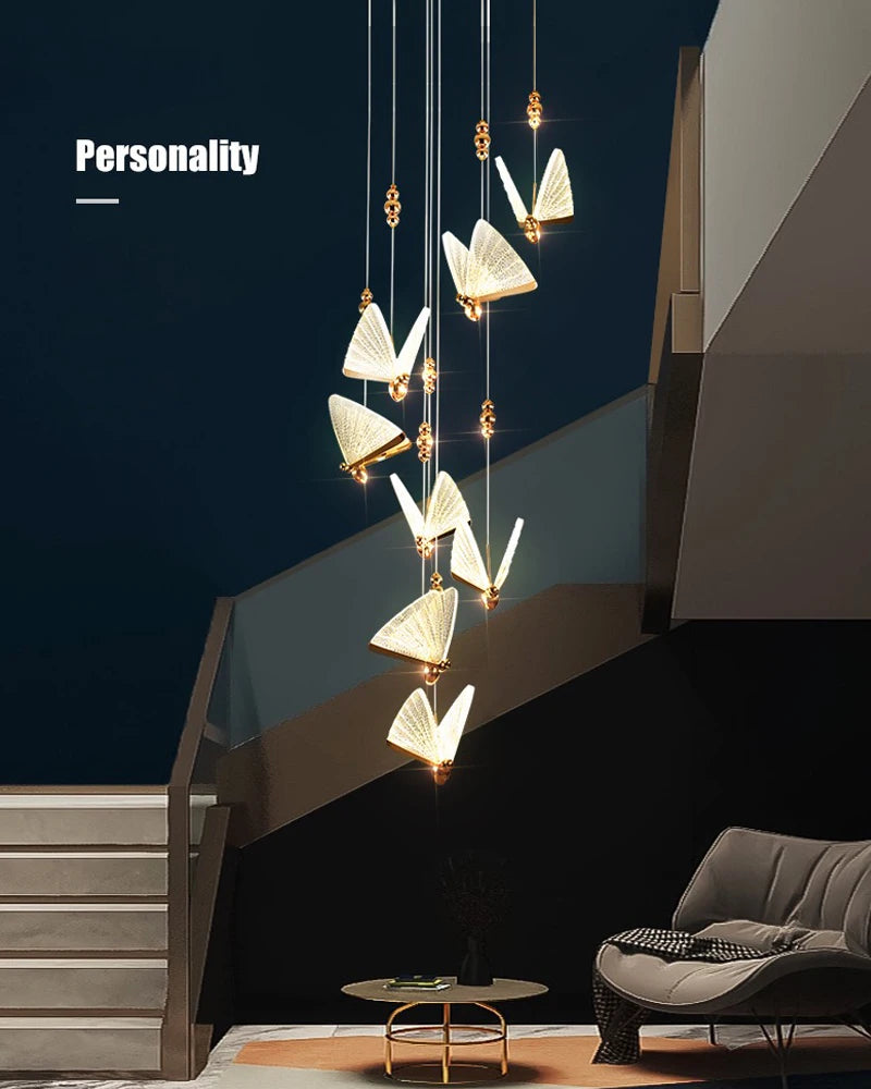 Pendant Light - Nordic Colorful Butterfly LED Pendant Lamps for Home Bedroom Living Room Indoor Golden Lighting SW-36210478 - SWEET-LIGHTS