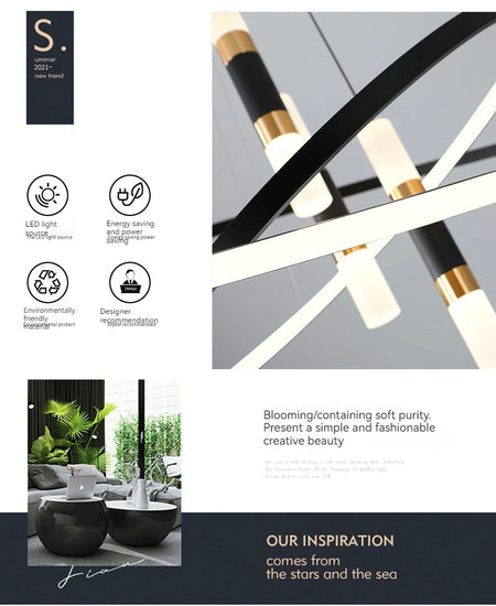 Pendant Light - Modern Round LED Chandelier Fixture for Home Decor SW-36210467 - SWEET-LIGHTS