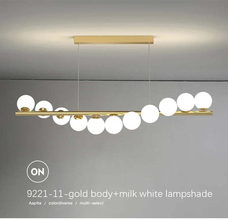 Pendant Light - Modern Led Long Ceiling Chandelier Glass Balls Dining Room Kitchen Hanging Lamp SW-36210345 - SWEET-LIGHTS