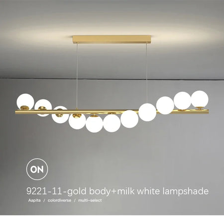 Pendant Light - Modern Led Long Ceiling Chandelier Glass Balls Dining Room Kitchen Hanging Lamp SW-36210345 - SWEET-LIGHTS
