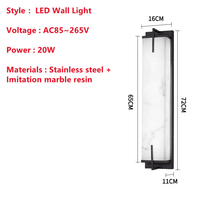 Outdoor Light - LED Lmitated Marble Wall Lamp Waterproof AC110V 220V Stainless Steel Sconce SW-36210347 - SWEET-LIGHTS
