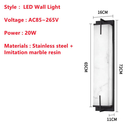 Outdoor Light - LED Lmitated Marble Wall Lamp Waterproof AC110V 220V Stainless Steel Sconce SW-36210347 - SWEET-LIGHTS