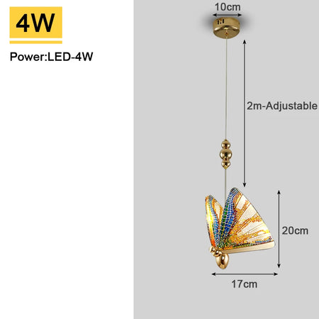 Pendant Light - Nordic Colorful Butterfly LED Pendant Lamps for Home Bedroom Living Room Indoor Golden Lighting SW-36210478 - SWEET-LIGHTS